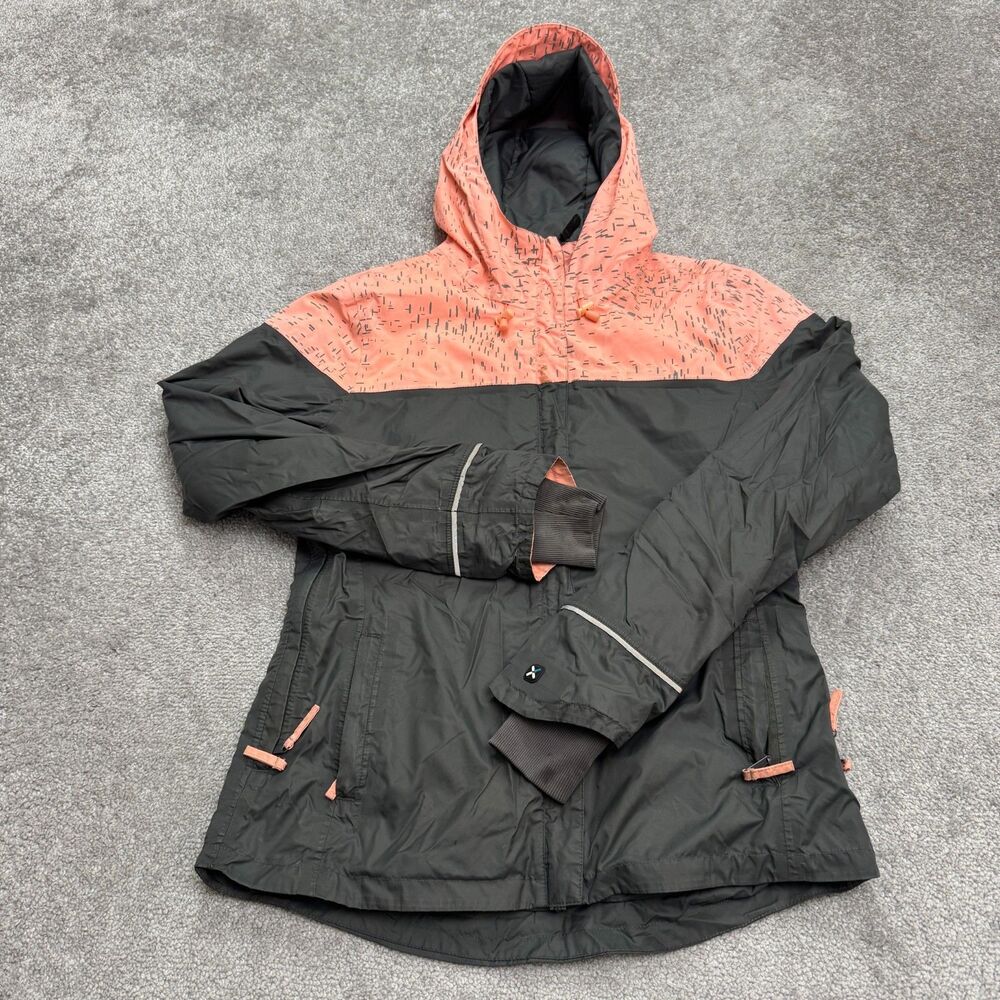 Decathlon BTWIN City 900 W Tiki Hoodie Windbreaker Jacket Women Small Gray Pink
